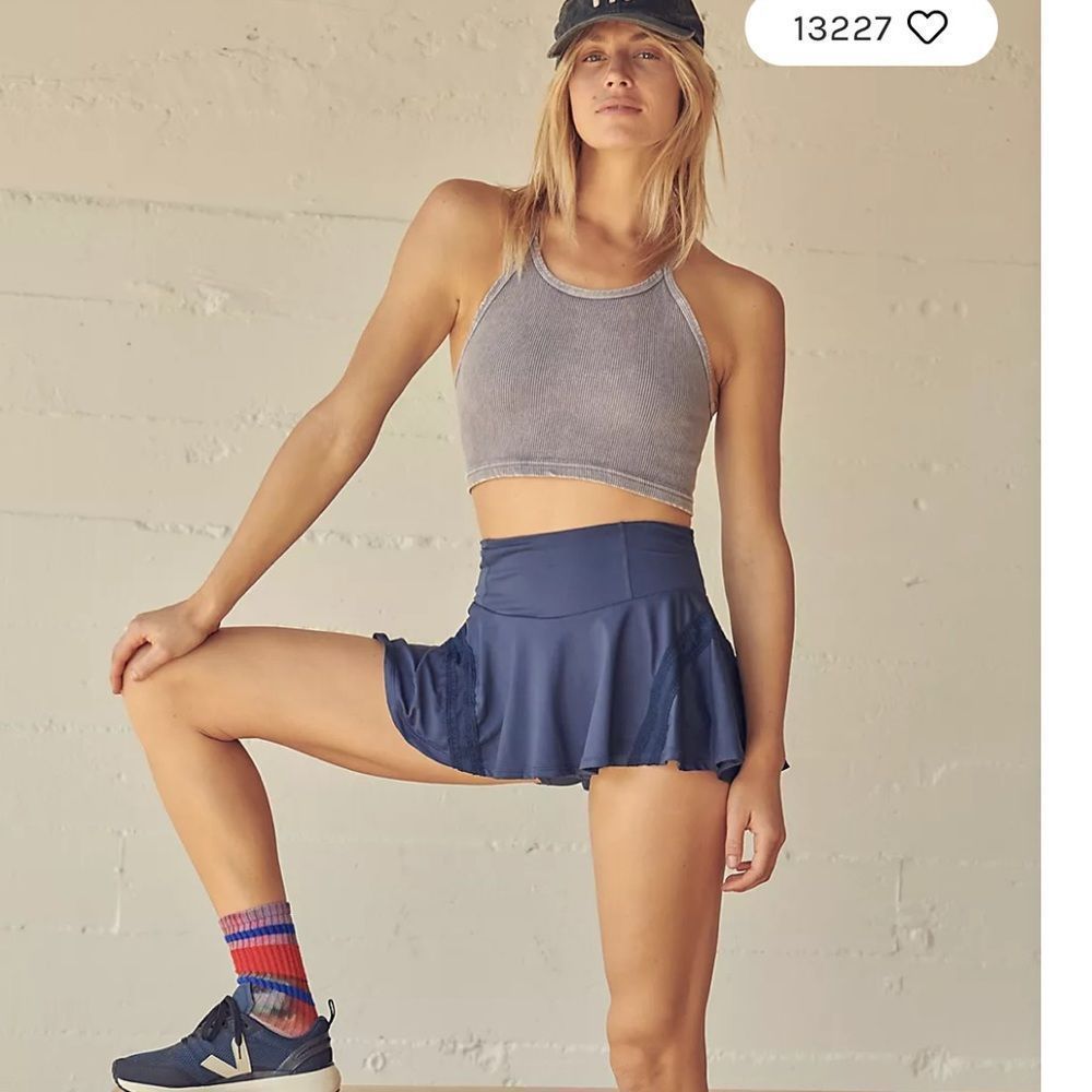 Free People Movement Pleats and Thank You Athletic Skort Blue Large NWT